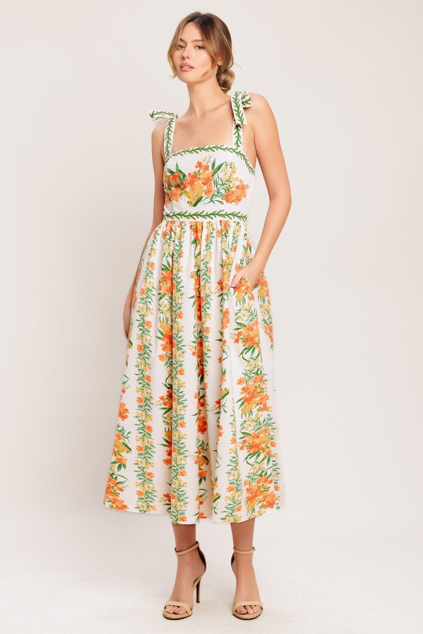 MARIGOLD BREEZE WOVEN MIDI DRESS Flying Tomato