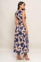 TWILIGHT FLORAL POWER MESH MIDI DRESS Flying Tomato