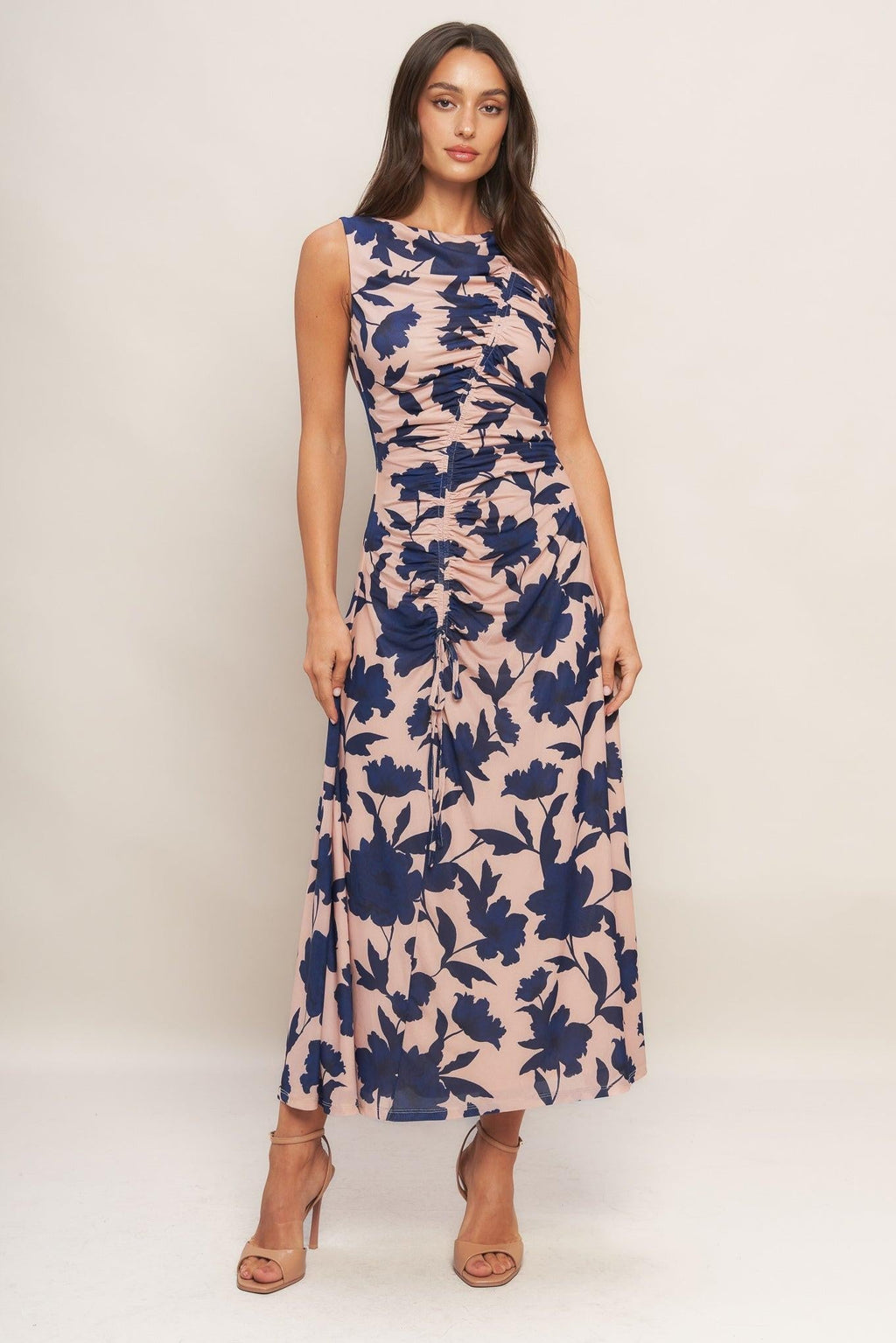 TWILIGHT FLORAL POWER MESH MIDI DRESS Flying Tomato