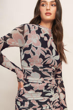 MUTED ROMANCE POWER MESH MIDI DRESS Flying Tomato