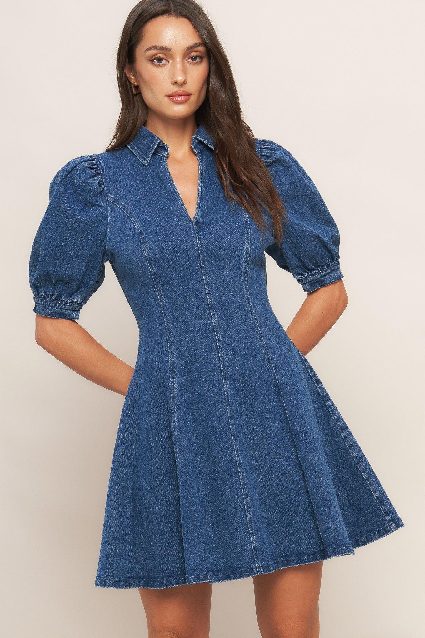 WESTWOOD CHARM DENIM MINI DRESS Flying Tomato