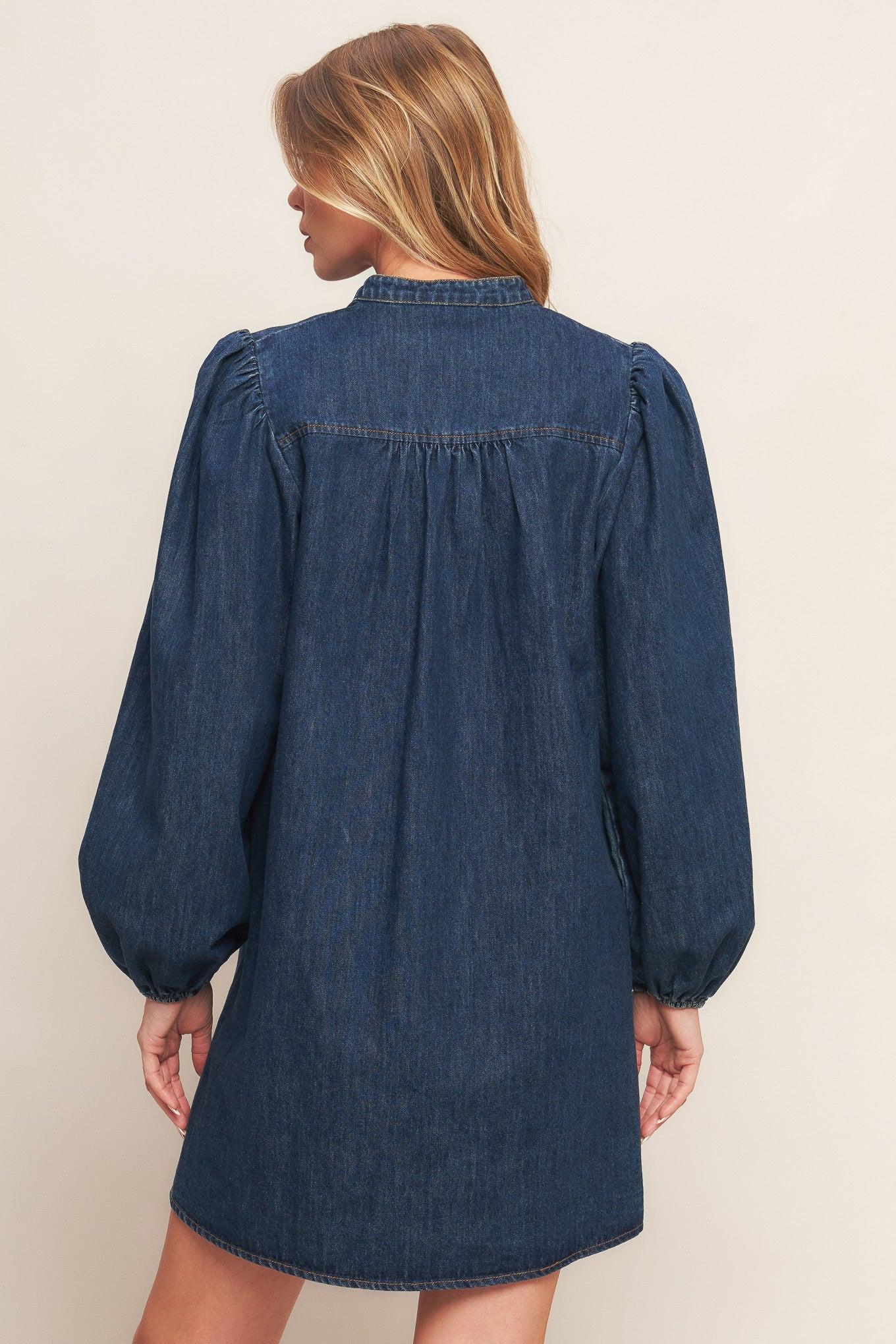 CANYON BREEZE DENIM MINI DRESS Flying Tomato