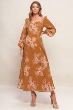 GOLDEN BLOSSOM WOVEN ANKLE DRESS Flying Tomato