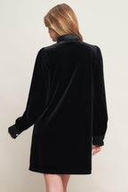 VELVET POWER BLACK MINI DRESS Flying Tomato