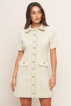 BOUCLÉ AFFAIR TWEED MINI DRESS Flying Tomato