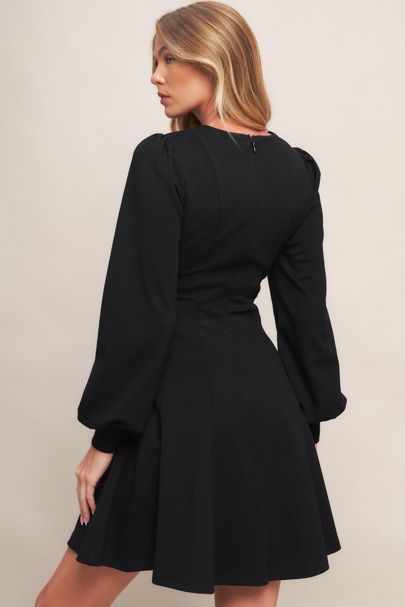 BLACK SWAN HEAVY KNIT MINI DRESS Flying Tomato