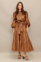 CINNAMON WALTZ WOVEN MIDI DRESS Flying Tomato