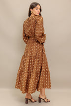 CINNAMON WALTZ WOVEN MIDI DRESS Flying Tomato