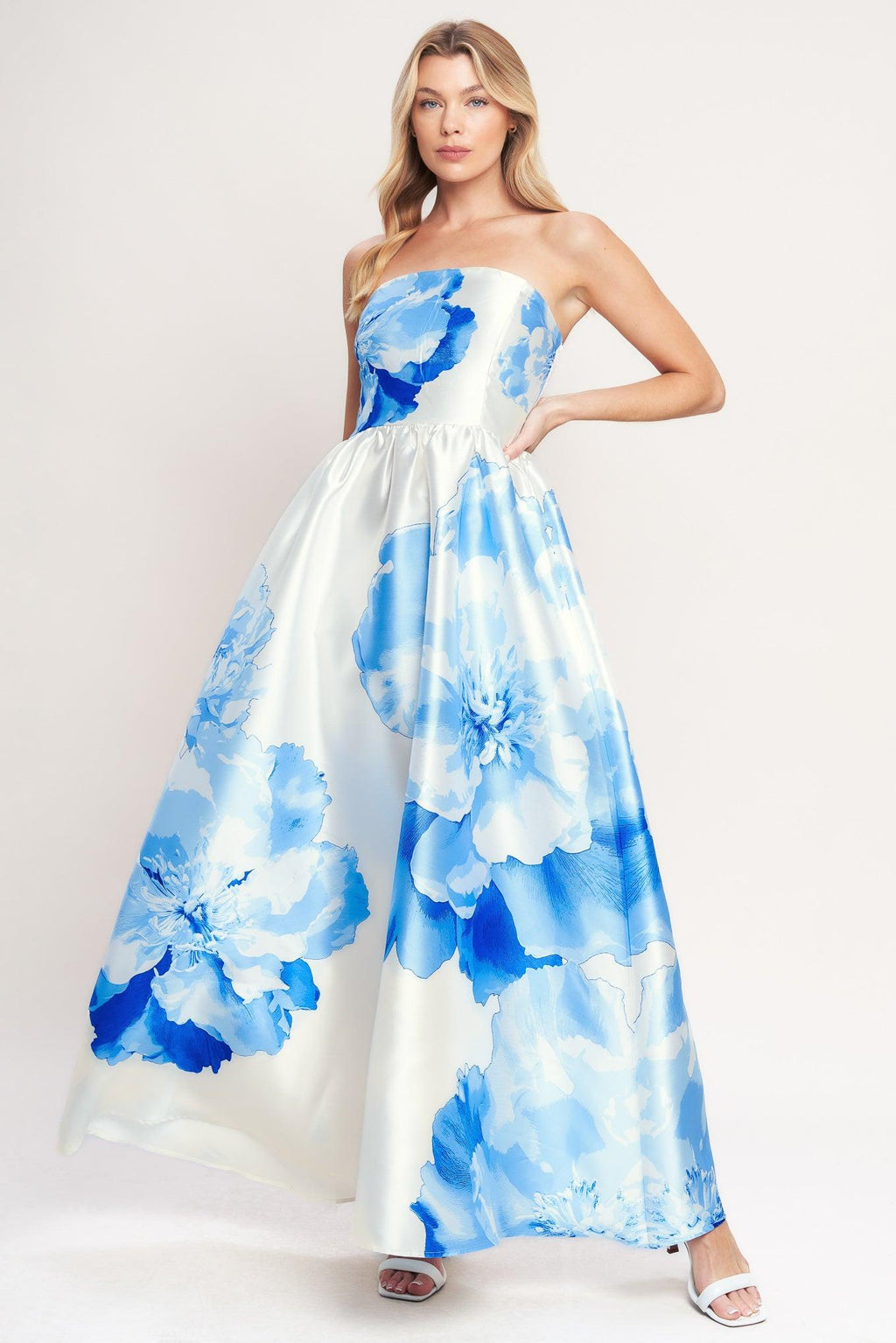 LUXE PEONY WOVEN MAXI DRESS Flying Tomato