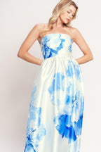 LUXE PEONY WOVEN MAXI DRESS Flying Tomato
