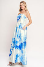 LUXE PEONY WOVEN MAXI DRESS Flying Tomato