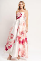 LUXE PEONY WOVEN MAXI DRESS Flying Tomato