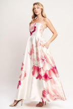 LUXE PEONY WOVEN MAXI DRESS Flying Tomato