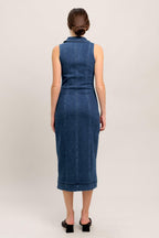 EVERYDAY EDGE DENIM MIDI DRESS Flying Tomato