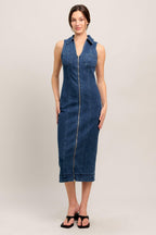 EVERYDAY EDGE DENIM MIDI DRESS Flying Tomato