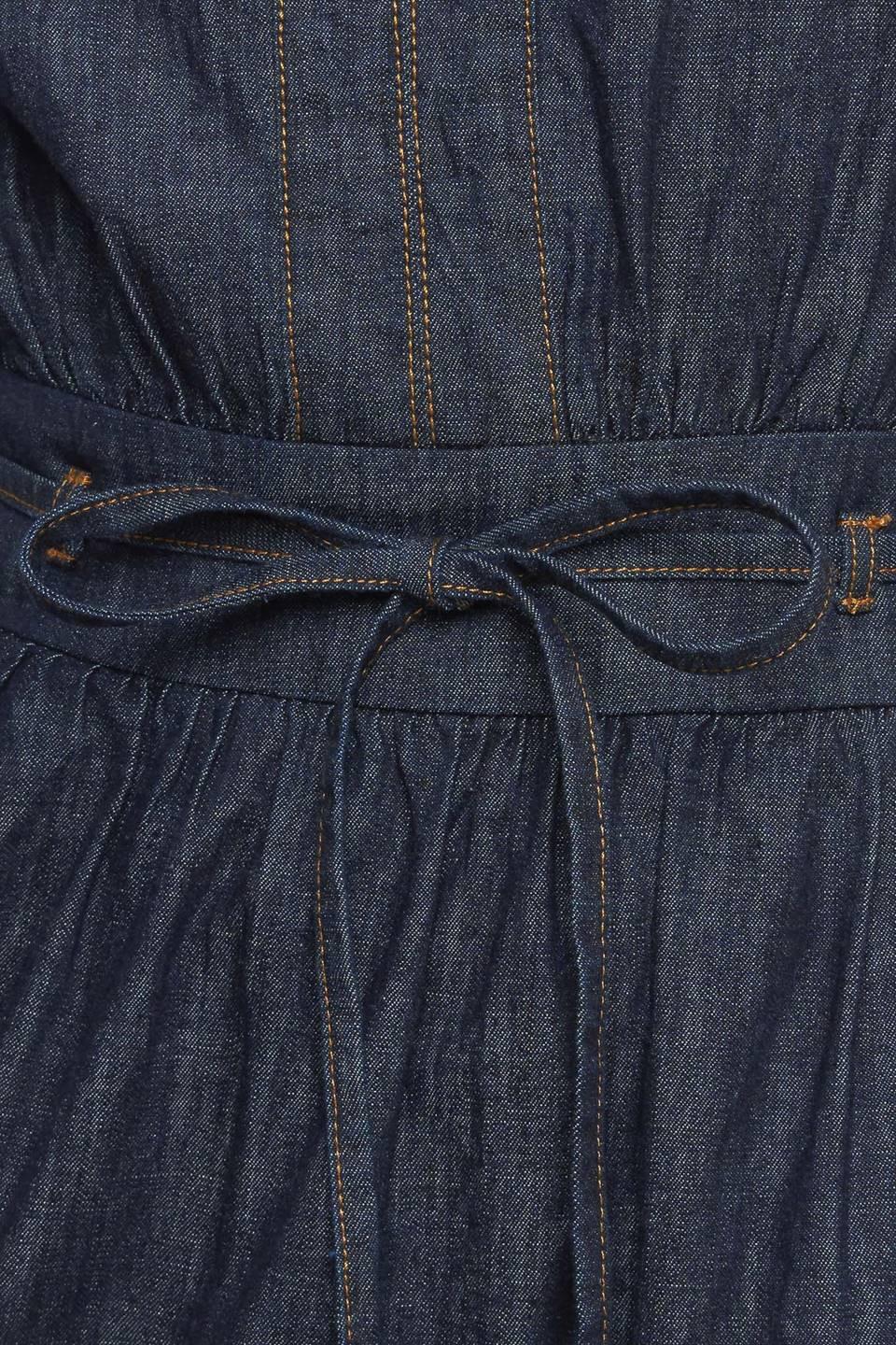 POWER DENIM GODDESS DARK INDIGO MIDI DRESS Flying Tomato