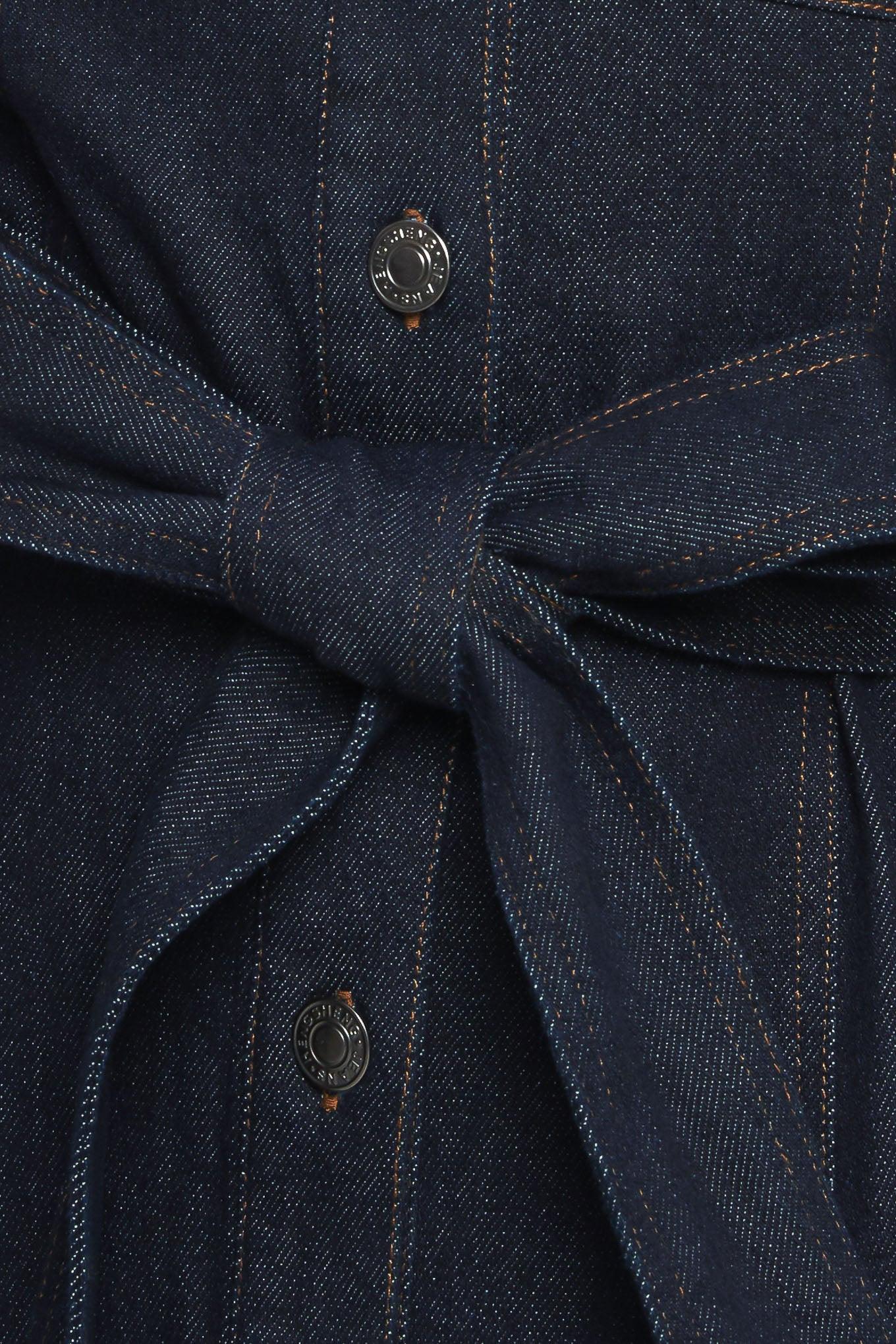 HOLIDAY DARK INDIGO DENIM MINI DRESS Flying Tomato