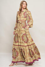 ROYAL BOHO ENERGY WOVEN MAXI DRESS Flying Tomato