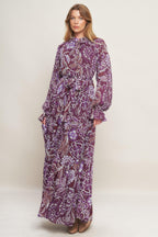 VIOLET BLOSSOM SPIRIT WOVEN MAXI DRESS Flying Tomato