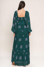 AZURE BOTANIQUE WOVEN MAXI DRESS Flying Tomato
