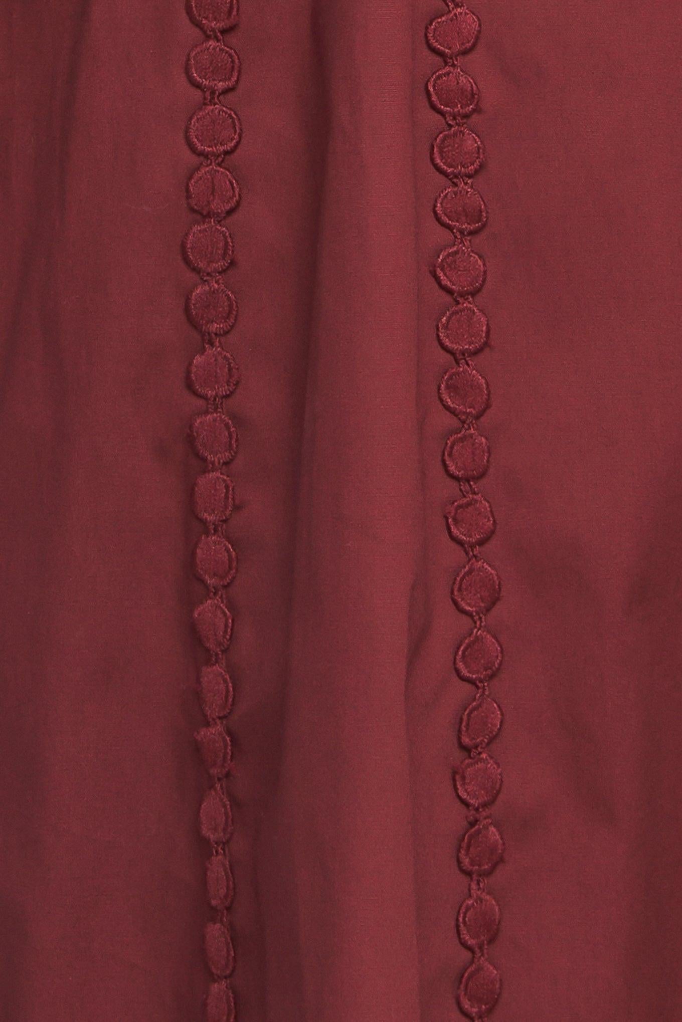 MODERN FEMME BURGUNDY WOVEN MIDI DRESS Flying Tomato