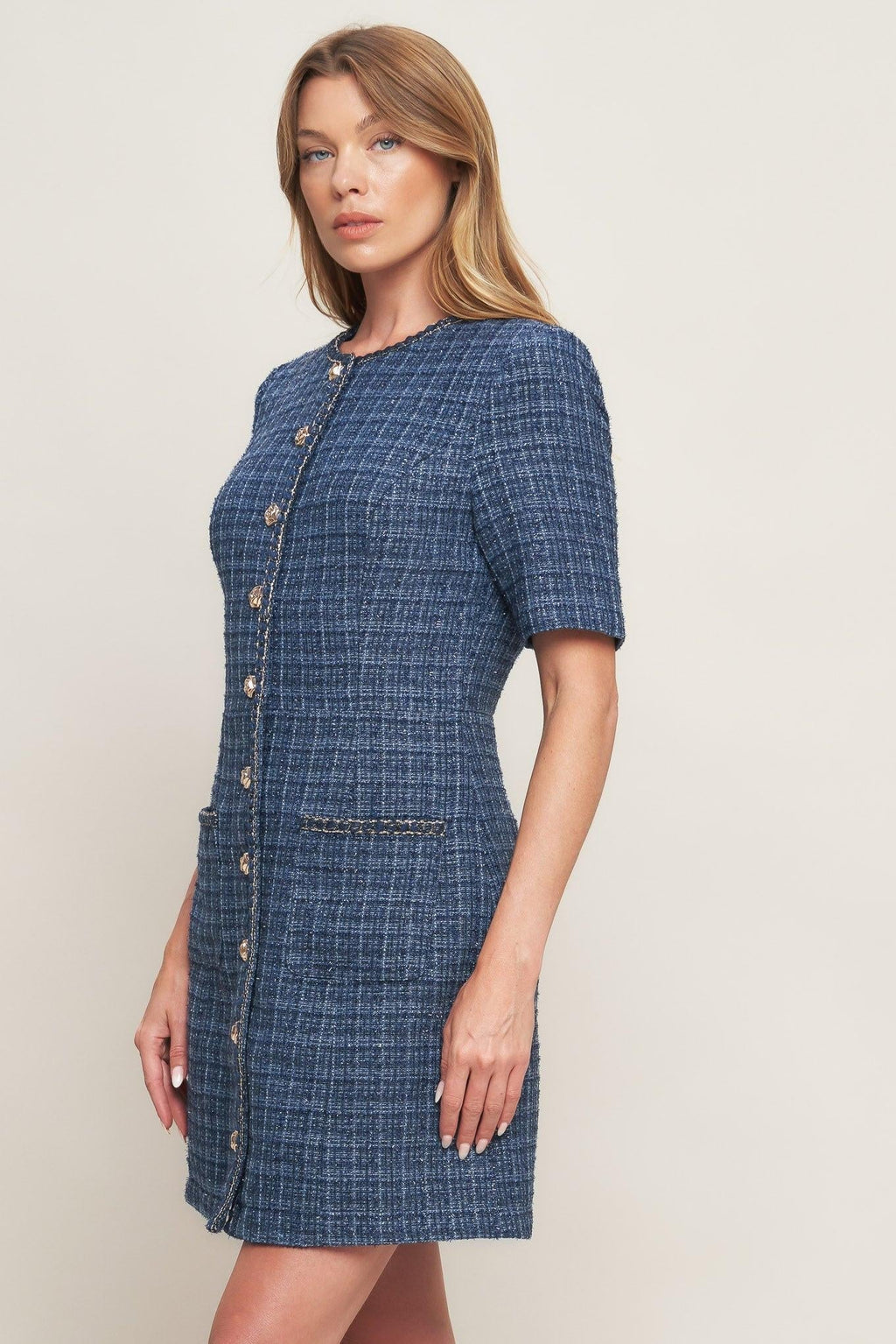 MODERN ICONIC TWEED MINI DRESS Flying Tomato