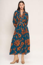 BURNISHED BOTANICA WOVEN MIDI DRESS Flying Tomato