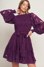 PASSION PLUM WOVEN LACE MINI DRESS Flying Tomato