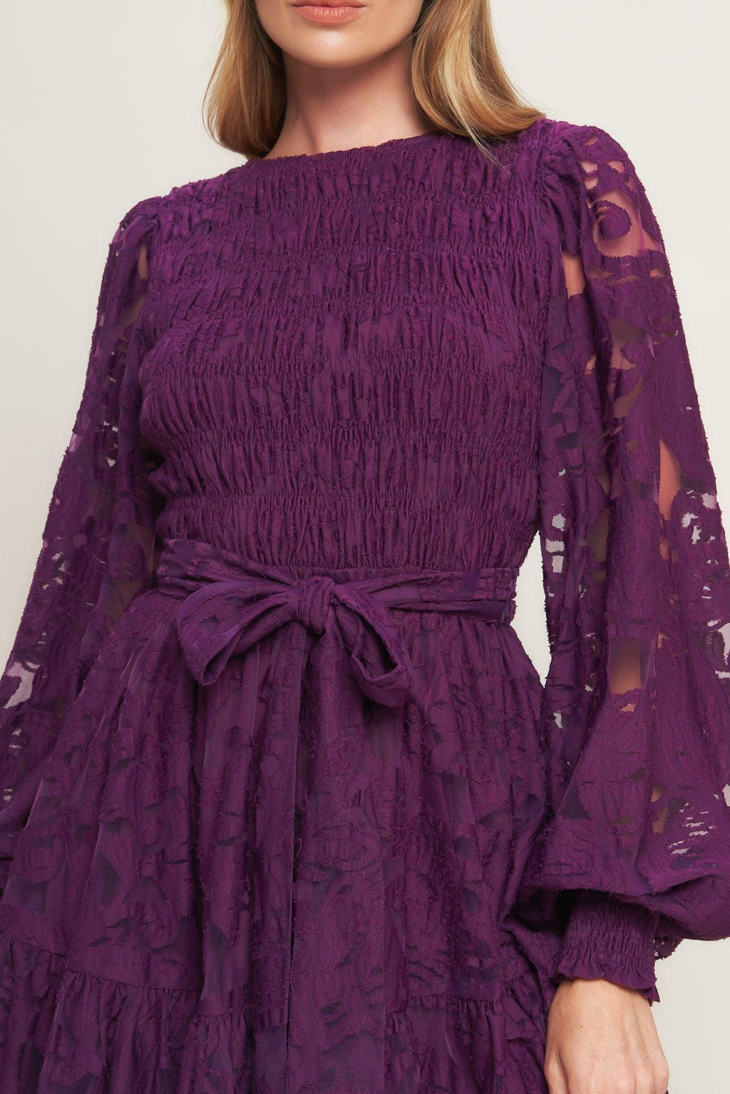 PASSION PLUM WOVEN LACE MINI DRESS Flying Tomato
