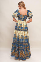 MIDNIGHT SERENADE EMPIRE WOVEN MAXI DRESS Flying Tomato