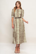 PRIMAL GRACE WOVEN MIDI DRESS Flying Tomato