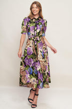 VIVID HERITAGE WOVEN MIDI DRESS Flying Tomato