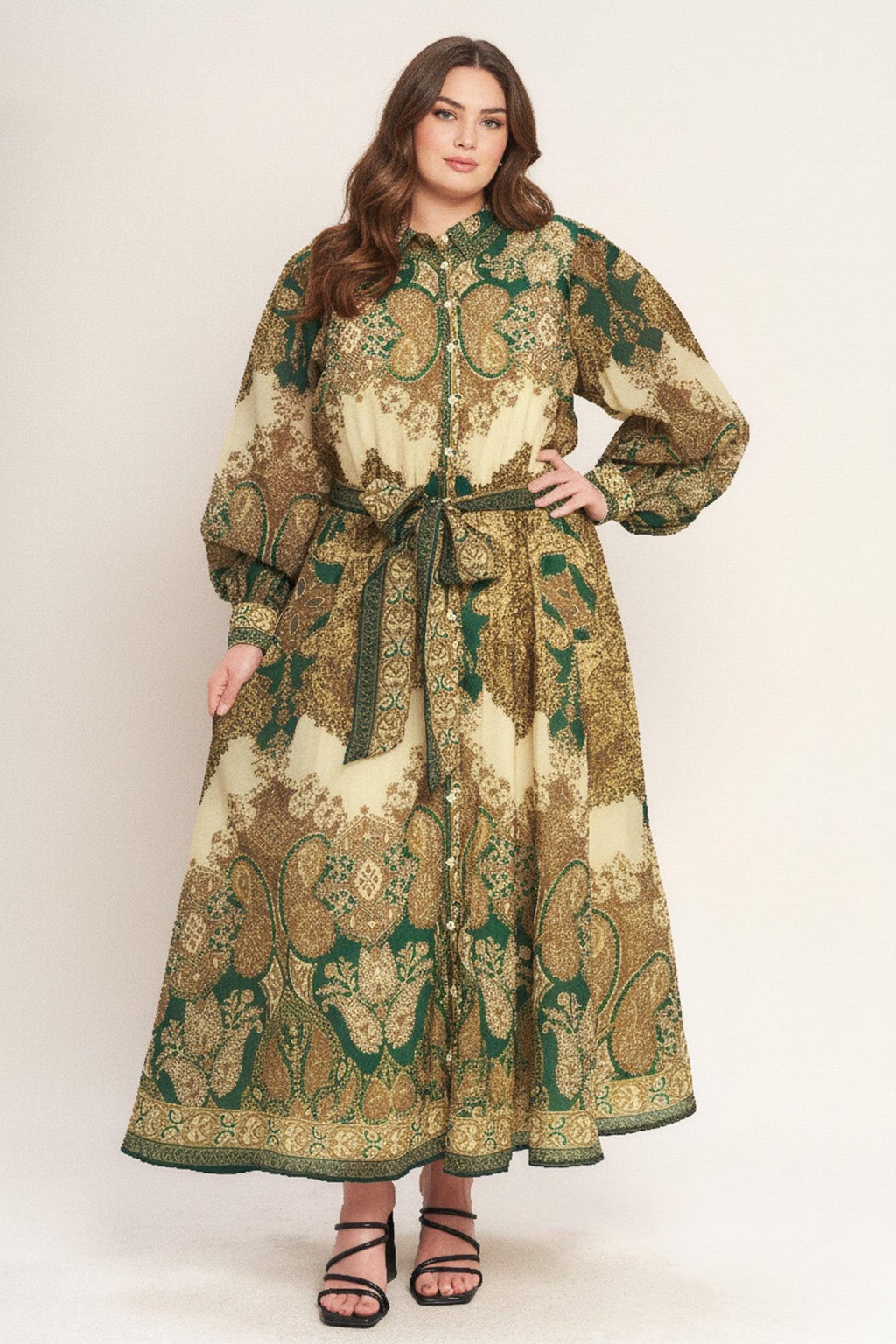 LOVELY GOLDEN VISION WOVEN MIDI DRESS Flying Tomato