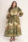 LOVELY GOLDEN VISION WOVEN MIDI DRESS Flying Tomato