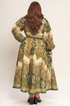 LOVELY GOLDEN VISION WOVEN MIDI DRESS Flying Tomato