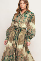 LOVELY GOLDEN VISION WOVEN MIDI DRESS Flying Tomato