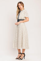 PETITE LUNE WOVEN LACE MIDI DRESS Flying Tomato