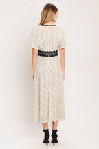 PETITE LUNE WOVEN LACE MIDI DRESS Flying Tomato