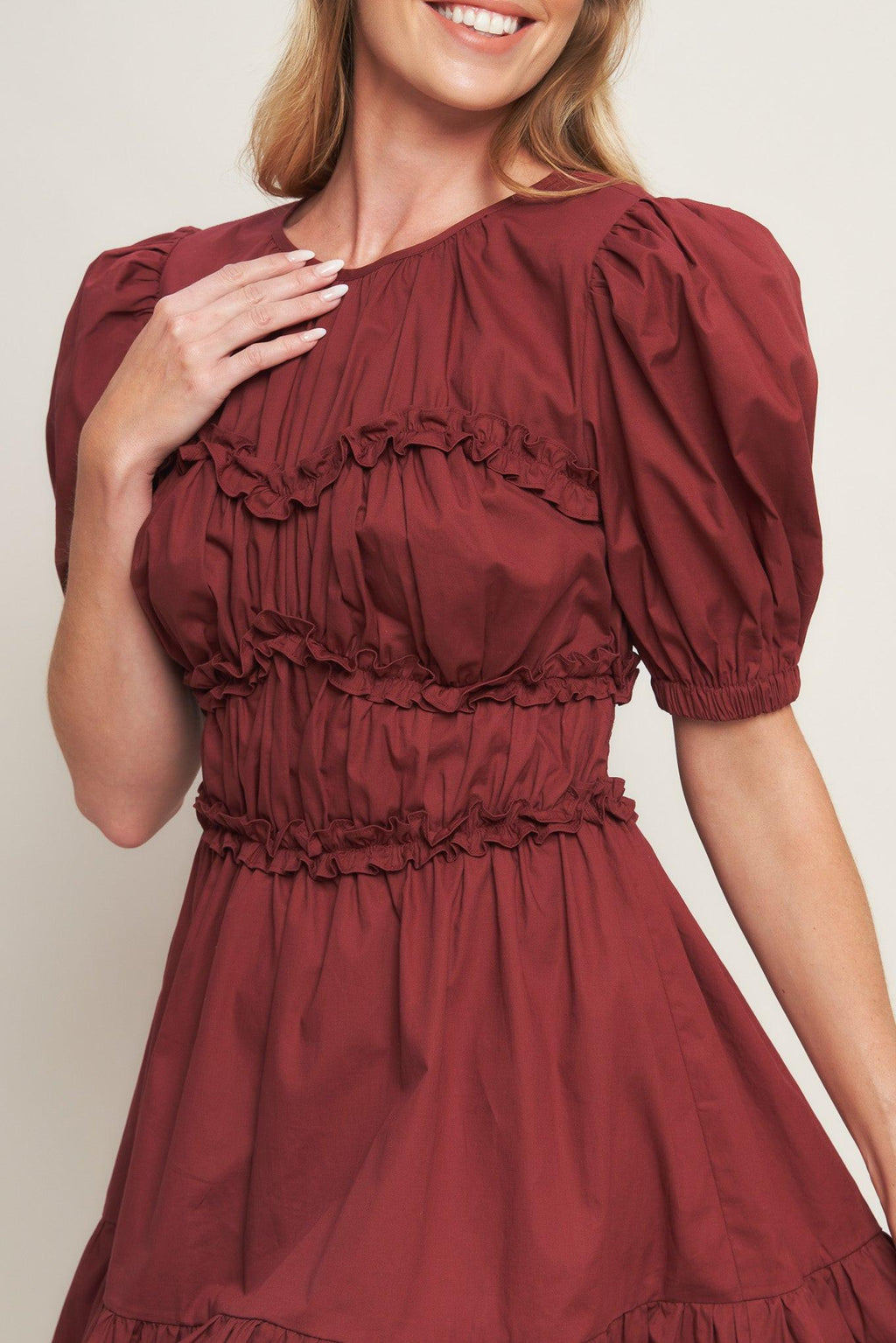 PLAYFUL CLASSIC WOVEN MINI DRESS Flying Tomato