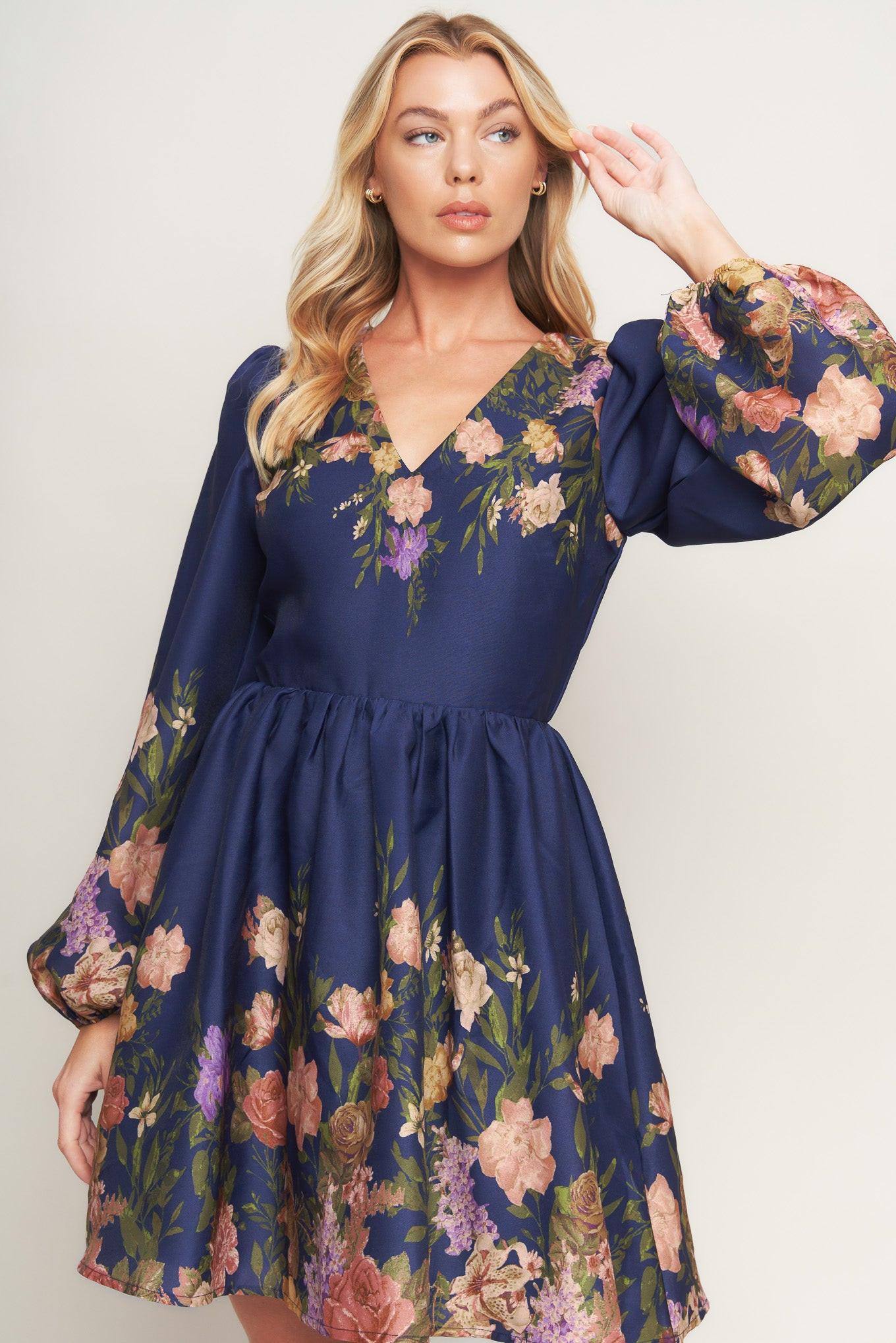 NOCTURNE IN BLOOM WOVEN MINI DRESS Flying Tomato