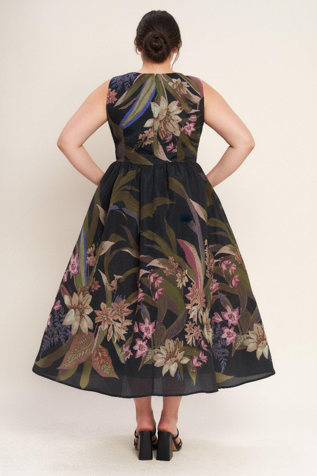 FOLIAGE WHISPER WOVEN MIDI DRESS Flying Tomato