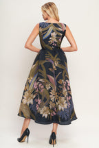 FOLIAGE WHISPER WOVEN MIDI DRESS Flying Tomato
