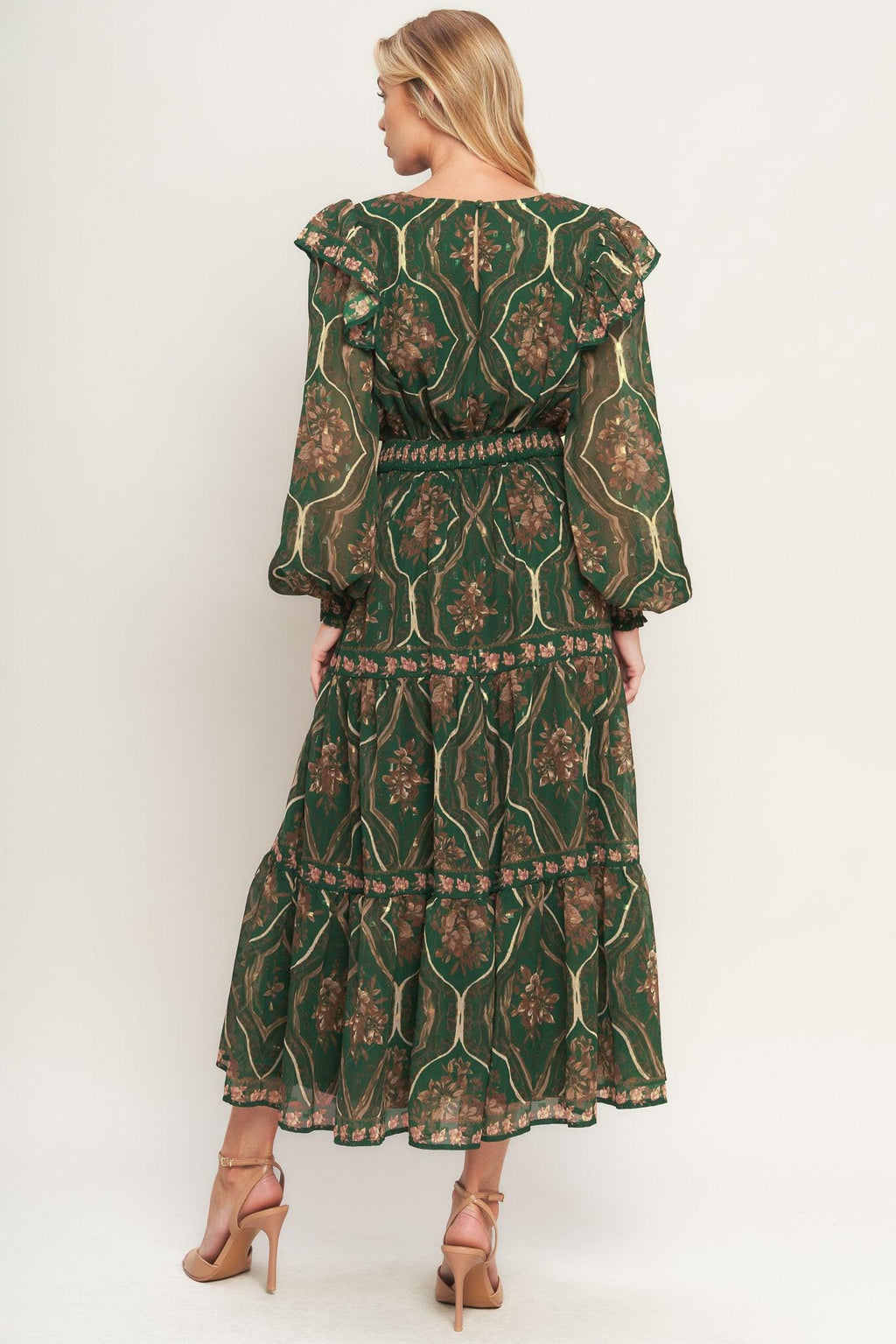 GARDEN LABYRINTH WOVEN MIDI DRESS Flying Tomato