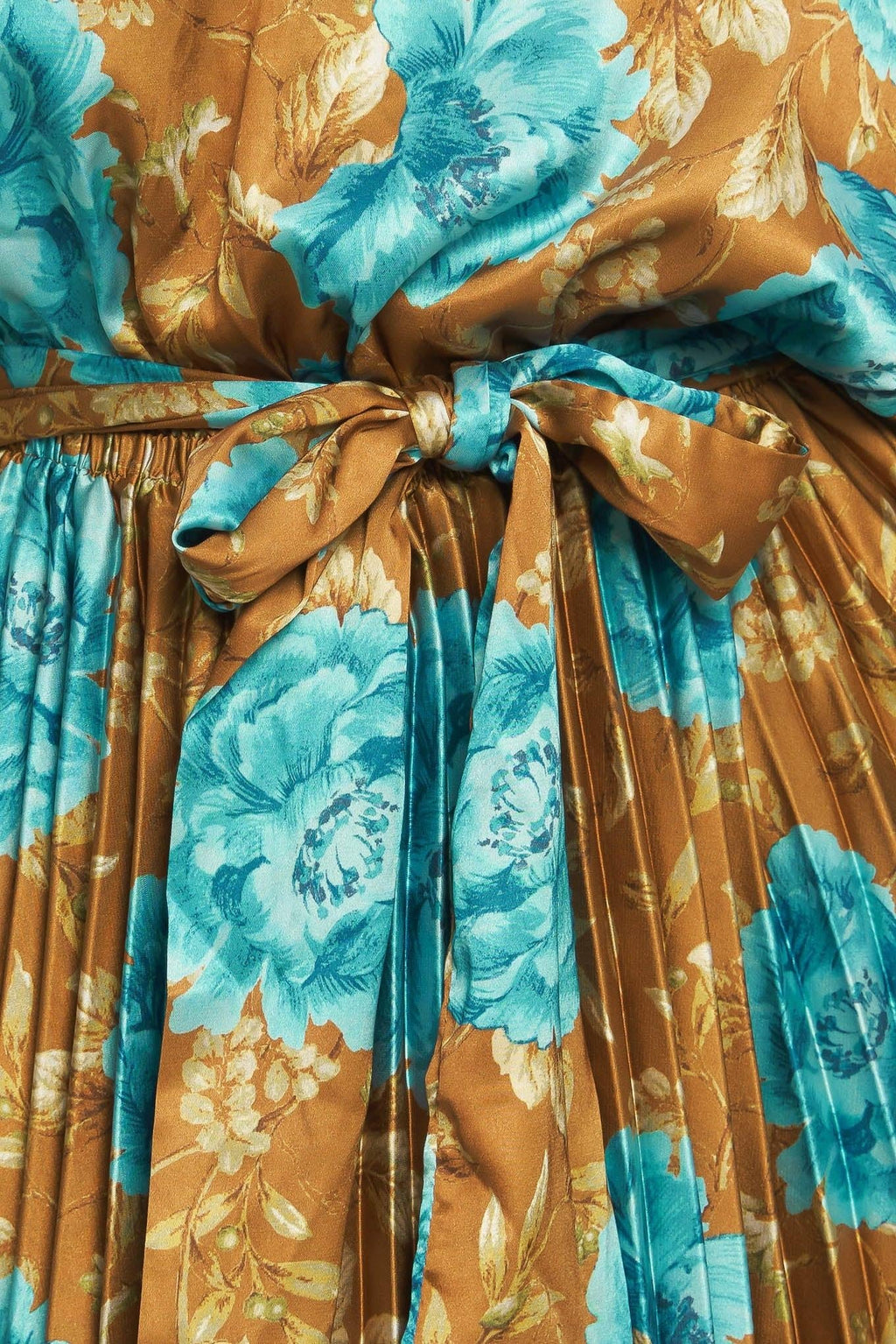 GOLDEN BLOOM LUXE WOVEN SATIN MAXI DRESS Flying Tomato