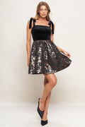 CELEBRATION NIGHT VELVET WOVEN MINI DRESS Flying Tomato