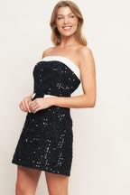 MIDNIGHT GLAM SEQUIN MINI DRESS Flying Tomato