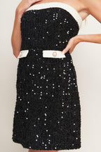 MIDNIGHT GLAM SEQUIN MINI DRESS Flying Tomato