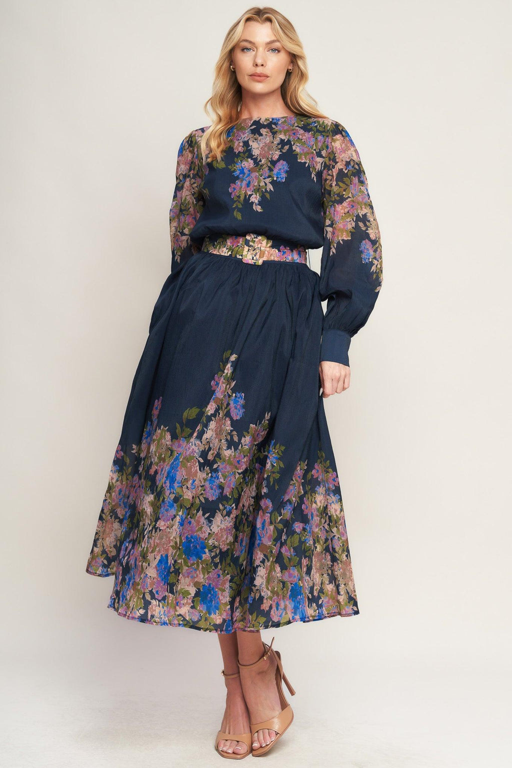 CHARMING TAPESTRY WOVEN MIDI DRESS Flying Tomato