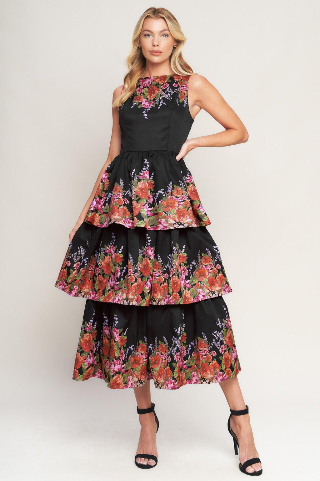 THE BOTANICAL BALLGOWN WOVEN MIDI DRESS Flying Tomato