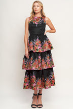 THE BOTANICAL BALLGOWN WOVEN MIDI DRESS Flying Tomato